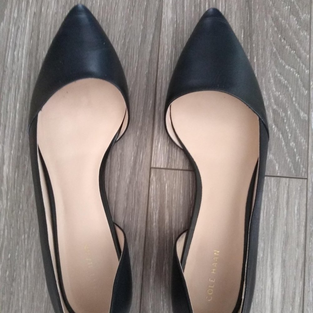 Cole Haan, Black Pointed Flats, Sz 9.5